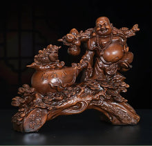 Load image into Gallery viewer, Chinese Feng Shui Lucky Wealth Blessing Happy Buddha Money Bag Statue Home/Office Decor Sculpture Craft Living Room TV Cabinet Fortune Ornament Housewarming Gift