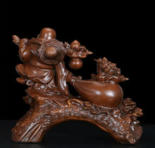 Load image into Gallery viewer, Chinese Feng Shui Lucky Wealth Blessing Happy Buddha Money Bag Statue Home/Office Decor Sculpture Craft Living Room TV Cabinet Fortune Ornament Housewarming Gift