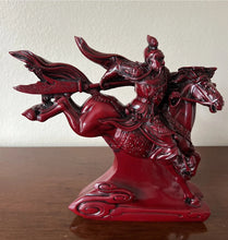 Load image into Gallery viewer, 8"H Chinese Feng Shui Lucky Wealth Success GuanYu God of War On Galloping Horse Statue Home/Office Decor Sculpture Craft Living Room TV Cabinet Fortune Ornament Housewarming Gift