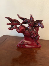Load image into Gallery viewer, 8"H Chinese Feng Shui Lucky Wealth Success GuanYu God of War On Galloping Horse Statue Home/Office Decor Sculpture Craft Living Room TV Cabinet Fortune Ornament Housewarming Gift