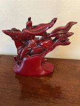 Load image into Gallery viewer, 8"H Chinese Feng Shui Lucky Wealth Success GuanYu God of War On Galloping Horse Statue Home/Office Decor Sculpture Craft Living Room TV Cabinet Fortune Ornament Housewarming Gift