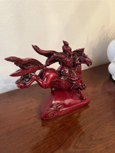 Load image into Gallery viewer, 8"H Chinese Feng Shui Lucky Wealth Success GuanYu God of War On Galloping Horse Statue Home/Office Decor Sculpture Craft Living Room TV Cabinet Fortune Ornament Housewarming Gift