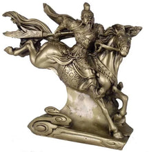 Load image into Gallery viewer, 8"H Chinese Feng Shui Lucky Wealth Success GuanYu God of War On Galloping Horse Statue Home/Office Decor Sculpture Craft Living Room TV Cabinet Fortune Ornament Housewarming Gift
