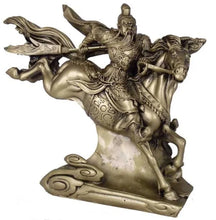 Load image into Gallery viewer, 8"H Chinese Feng Shui Lucky Wealth Success GuanYu God of War On Galloping Horse Statue Home/Office Decor Sculpture Craft Living Room TV Cabinet Fortune Ornament Housewarming Gift