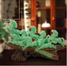 Load image into Gallery viewer, Chinese Feng Shui Good Fortune Wealth success 8 Running Horses Statue Home/Office Decor Sculpture Craft Living Room TV Cabinet Fortune Ornament Housewarming Gift