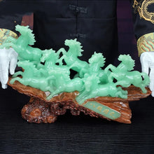 Load image into Gallery viewer, Chinese Feng Shui Good Fortune Wealth success 8 Running Horses Statue Home/Office Decor Sculpture Craft Living Room TV Cabinet Fortune Ornament Housewarming Gift