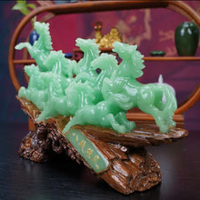 Load image into Gallery viewer, Chinese Feng Shui Good Fortune Wealth success 8 Running Horses Statue Home/Office Decor Sculpture Craft Living Room TV Cabinet Fortune Ornament Housewarming Gift