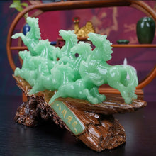 Load image into Gallery viewer, Chinese Feng Shui Good Fortune Wealth success 8 Running Horses Statue Home/Office Decor Sculpture Craft Living Room TV Cabinet Fortune Ornament Housewarming Gift
