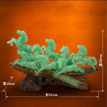 Load image into Gallery viewer, Chinese Feng Shui Good Fortune Wealth success 8 Running Horses Statue Home/Office Decor Sculpture Craft Living Room TV Cabinet Fortune Ornament Housewarming Gift