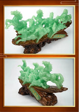 Load image into Gallery viewer, Chinese Feng Shui Good Fortune Wealth Success Green Jade Elephant Statue Home/Office Decor Sculpture Craft Living Room TV Cabinet Fortune Ornament Housewarming Gift