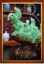 Load image into Gallery viewer, Chinese Feng Shui Good Fortune Wealth success 8 Running Horses Statue Home/Office Decor Sculpture Craft Living Room TV Cabinet Fortune Ornament Housewarming Gift