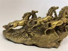 Load image into Gallery viewer, Chinese Feng Shui Good Fortune Wealth success 8 Running Horses Statue Home/Office Decor Sculpture Craft Living Room TV Cabinet Fortune Ornament Housewarming Gift