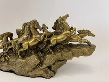 Load image into Gallery viewer, Chinese Feng Shui Good Fortune Wealth success 8 Running Horses Statue Home/Office Decor Sculpture Craft Living Room TV Cabinet Fortune Ornament Housewarming Gift