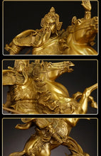 Load image into Gallery viewer, 35cm/13.78"H Chinese Feng Shui Lucky Wealth Success Brass GuanYu God of War On Galloping Horse Statue Home/Office Decor Sculpture Craft Living Room TV Cabinet Fortune Ornament Housewarming Gift