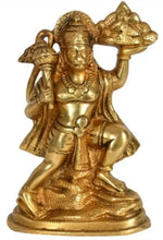 Load image into Gallery viewer, 11.6"H Hindu Feng Shui Lucky Wealth Success Blessing Master Hanuman Carry Mountain Brass Statue Home/Office Decor Sculpture Craft Living Room TV Cabinet Fortune Ornament Housewarming Gift