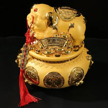 Load image into Gallery viewer, Chinese Feng Shui Wealth Gold Ingot Lucky Money Piggy Bank Statue Home/Office Decor Sculpture Craft Living Room TV Cabinet Fortune Ornament Housewarming Gift
