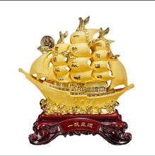 Load image into Gallery viewer, Chinese Feng Shui Good Fortune Wealth Dragon Boat Statue Home/Office Decor Sculpture Craft Living Room TV Cabinet Fortune Ornament Housewarming Gift