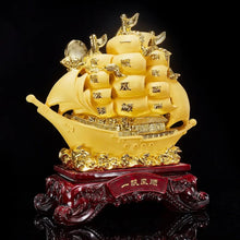 Load image into Gallery viewer, Chinese Feng Shui Good Fortune Wealth Dragon Boat Statue Home/Office Decor Sculpture Craft Living Room TV Cabinet Fortune Ornament Housewarming Gift