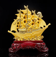 Load image into Gallery viewer, Chinese Feng Shui Good Fortune Wealth Dragon Boat Statue Home/Office Decor Sculpture Craft Living Room TV Cabinet Fortune Ornament Housewarming Gift