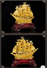 Load image into Gallery viewer, Chinese Feng Shui Good Fortune Wealth Dragon Boat Statue Home/Office Decor Sculpture Craft Living Room TV Cabinet Fortune Ornament Housewarming Gift