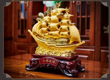 Load image into Gallery viewer, Chinese Feng Shui Good Fortune Wealth Dragon Boat Statue Home/Office Decor Sculpture Craft Living Room TV Cabinet Fortune Ornament Housewarming Gift