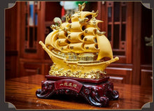 Load image into Gallery viewer, Chinese Feng Shui Good Fortune Wealth Dragon Boat Statue Home/Office Decor Sculpture Craft Living Room TV Cabinet Fortune Ornament Housewarming Gift