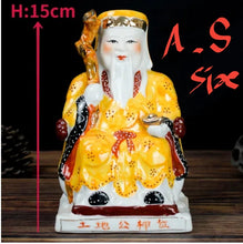 Load image into Gallery viewer, A Pair of Chinese Feng Shui Good Fortune Wealth Blessing Land Lord Earth Gods Statue Home/Office Decor Sculpture Craft Living Room TV Cabinet Fortune Ornament Housewarming Gifts