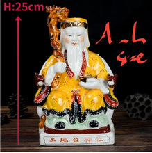 Load image into Gallery viewer, A Pair of Chinese Feng Shui Good Fortune Wealth Blessing Land Lord Earth Gods Statue Home/Office Decor Sculpture Craft Living Room TV Cabinet Fortune Ornament Housewarming Gifts