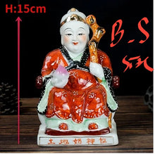 Load image into Gallery viewer, A Pair of Chinese Feng Shui Good Fortune Wealth Blessing Land Lord Earth Gods Statue Home/Office Decor Sculpture Craft Living Room TV Cabinet Fortune Ornament Housewarming Gifts
