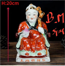Load image into Gallery viewer, A Pair of Chinese Feng Shui Good Fortune Wealth Blessing Land Lord Earth Gods Statue Home/Office Decor Sculpture Craft Living Room TV Cabinet Fortune Ornament Housewarming Gifts