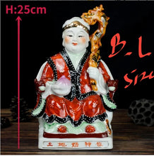 Load image into Gallery viewer, A Pair of Chinese Feng Shui Good Fortune Wealth Blessing Land Lord Earth Gods Statue Home/Office Decor Sculpture Craft Living Room TV Cabinet Fortune Ornament Housewarming Gifts