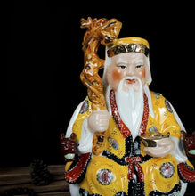 Load image into Gallery viewer, A Pair of Chinese Feng Shui Good Fortune Wealth Blessing Land Lord Earth Gods Statue Home/Office Decor Sculpture Craft Living Room TV Cabinet Fortune Ornament Housewarming Gifts