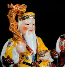 Load image into Gallery viewer, A Pair of Chinese Feng Shui Good Fortune Wealth Blessing Land Lord Earth Gods Statue Home/Office Decor Sculpture Craft Living Room TV Cabinet Fortune Ornament Housewarming Gifts