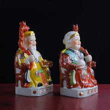 Load image into Gallery viewer, A Pair of Chinese Feng Shui Good Fortune Wealth Blessing Land Lord Earth Gods Statue Home/Office Decor Sculpture Craft Living Room TV Cabinet Fortune Ornament Housewarming Gifts