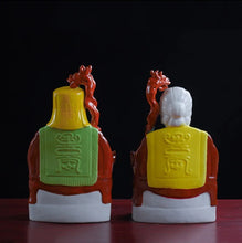 Load image into Gallery viewer, A Pair of Chinese Feng Shui Good Fortune Wealth Blessing Land Lord Earth Gods Statue Home/Office Decor Sculpture Craft Living Room TV Cabinet Fortune Ornament Housewarming Gifts