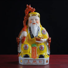 Load image into Gallery viewer, A Pair of Chinese Feng Shui Good Fortune Wealth Blessing Land Lord Earth Gods Statue Home/Office Decor Sculpture Craft Living Room TV Cabinet Fortune Ornament Housewarming Gifts