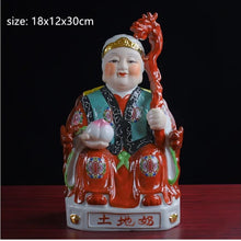 Load image into Gallery viewer, A Pair of Chinese Feng Shui Good Fortune Wealth Blessing Land Lord Earth Gods Statue Home/Office Decor Sculpture Craft Living Room TV Cabinet Fortune Ornament Housewarming Gifts