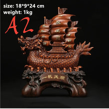 Load image into Gallery viewer, Chinese Feng Shui Good Fortune Wealth Dragon Boat Statue Home/Office Decor Sculpture Craft Living Room TV Cabinet Fortune Ornament Housewarming Gift