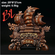 Load image into Gallery viewer, Chinese Feng Shui Good Fortune Wealth Dragon Boat Statue Home/Office Decor Sculpture Craft Living Room TV Cabinet Fortune Ornament Housewarming Gift