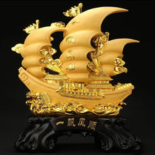 Load image into Gallery viewer, Chinese Feng Shui Good Fortune Wealth Dragon Boat Statue Home/Office Decor Sculpture Craft Living Room TV Cabinet Fortune Ornament Housewarming Gift