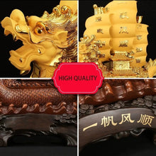 Load image into Gallery viewer, Chinese Feng Shui Good Fortune Wealth Dragon Boat Statue Home/Office Decor Sculpture Craft Living Room TV Cabinet Fortune Ornament Housewarming Gift
