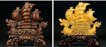 Load image into Gallery viewer, Chinese Feng Shui Good Fortune Wealth Dragon Boat Statue Home/Office Decor Sculpture Craft Living Room TV Cabinet Fortune Ornament Housewarming Gift