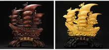 Load image into Gallery viewer, Chinese Feng Shui Good Fortune Wealth Dragon Boat Statue Home/Office Decor Sculpture Craft Living Room TV Cabinet Fortune Ornament Housewarming Gift