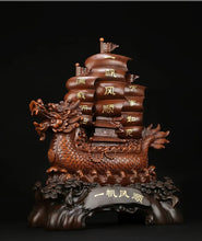 Load image into Gallery viewer, Chinese Feng Shui Good Fortune Wealth Dragon Boat Statue Home/Office Decor Sculpture Craft Living Room TV Cabinet Fortune Ornament Housewarming Gift
