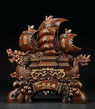 Load image into Gallery viewer, Chinese Feng Shui Good Fortune Wealth Dragon Boat Statue Home/Office Decor Sculpture Craft Living Room TV Cabinet Fortune Ornament Housewarming Gift