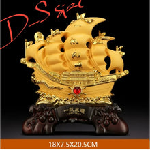 Load image into Gallery viewer, Chinese Feng Shui Good Fortune Wealth Dragon Boat Statue Home/Office Decor Sculpture Craft Living Room TV Cabinet Fortune Ornament Housewarming Gift