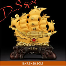 Load image into Gallery viewer, Chinese Feng Shui Good Fortune Wealth Dragon Boat Statue Home/Office Decor Sculpture Craft Living Room TV Cabinet Fortune Ornament Housewarming Gift