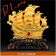 Load image into Gallery viewer, Chinese Feng Shui Good Fortune Wealth Dragon Boat Statue Home/Office Decor Sculpture Craft Living Room TV Cabinet Fortune Ornament Housewarming Gift