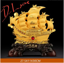 Load image into Gallery viewer, Chinese Feng Shui Good Fortune Wealth Dragon Boat Statue Home/Office Decor Sculpture Craft Living Room TV Cabinet Fortune Ornament Housewarming Gift