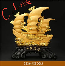 Load image into Gallery viewer, Chinese Feng Shui Good Fortune Wealth Dragon Boat Statue Home/Office Decor Sculpture Craft Living Room TV Cabinet Fortune Ornament Housewarming Gift